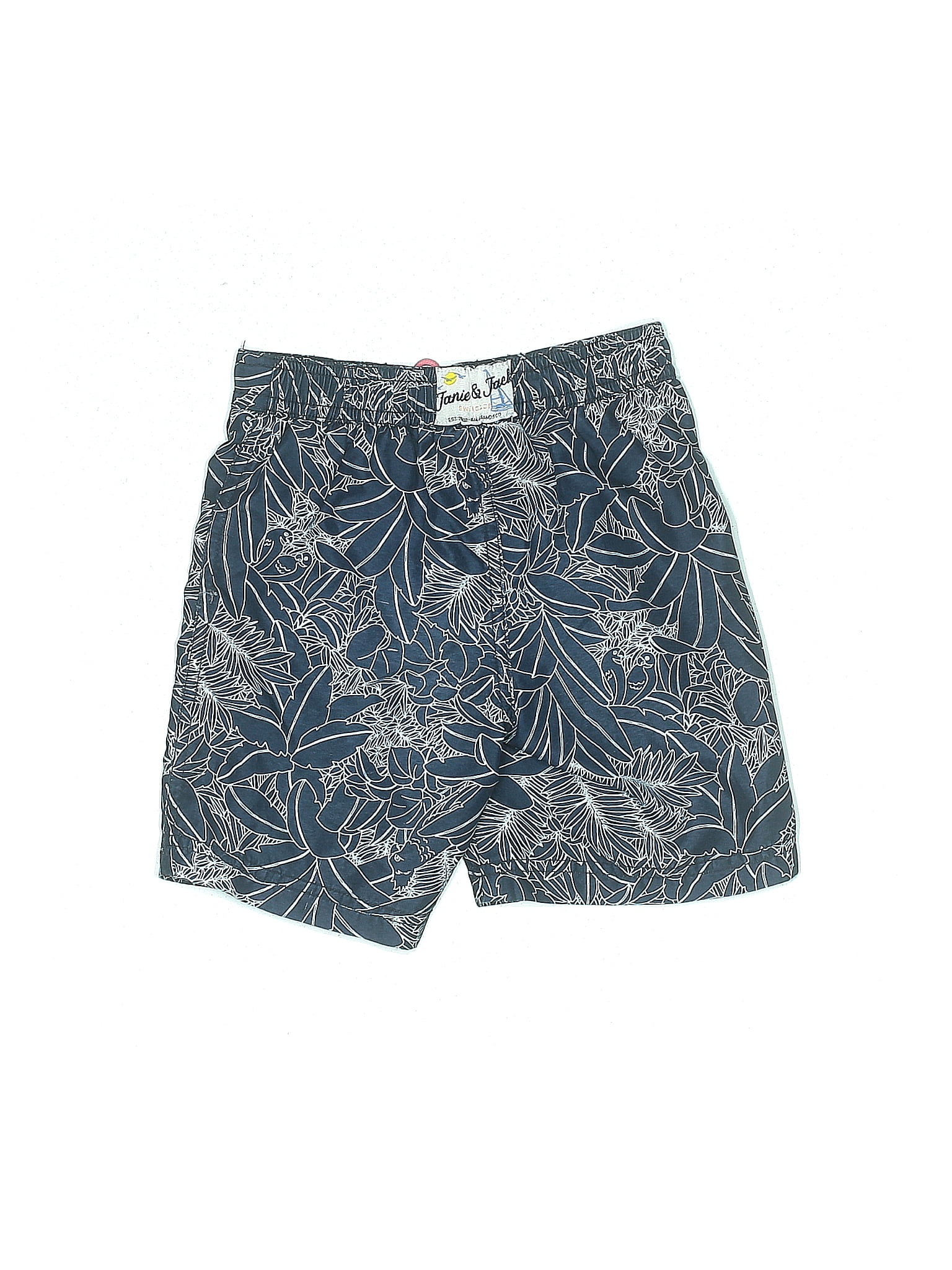 Janie and Jack 100% Polyester Floral Blue Board Shorts Size 3 - 47