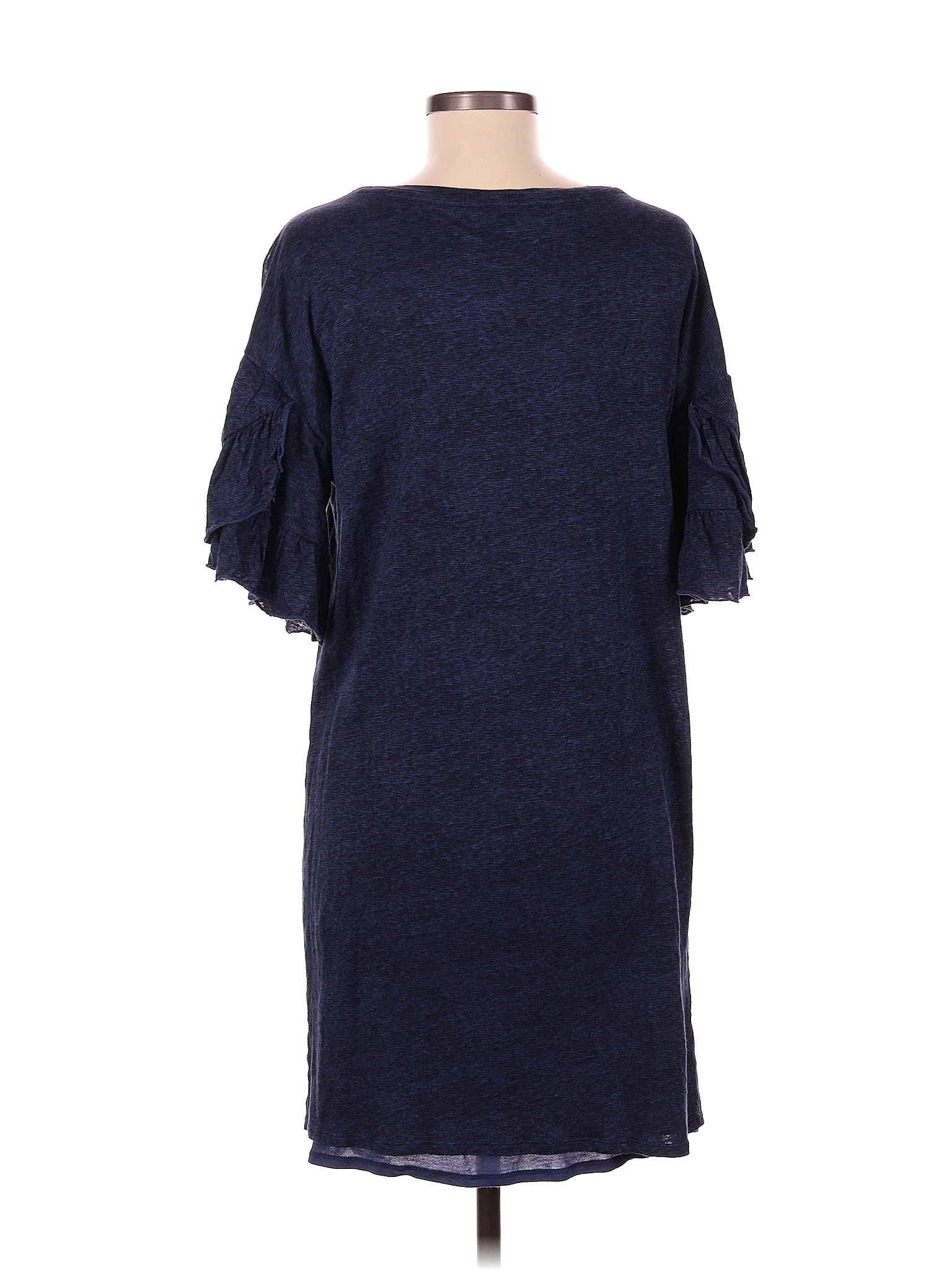 Carolina Belle 100% Linen Navy Blue Casual Dress Size M - 76% off