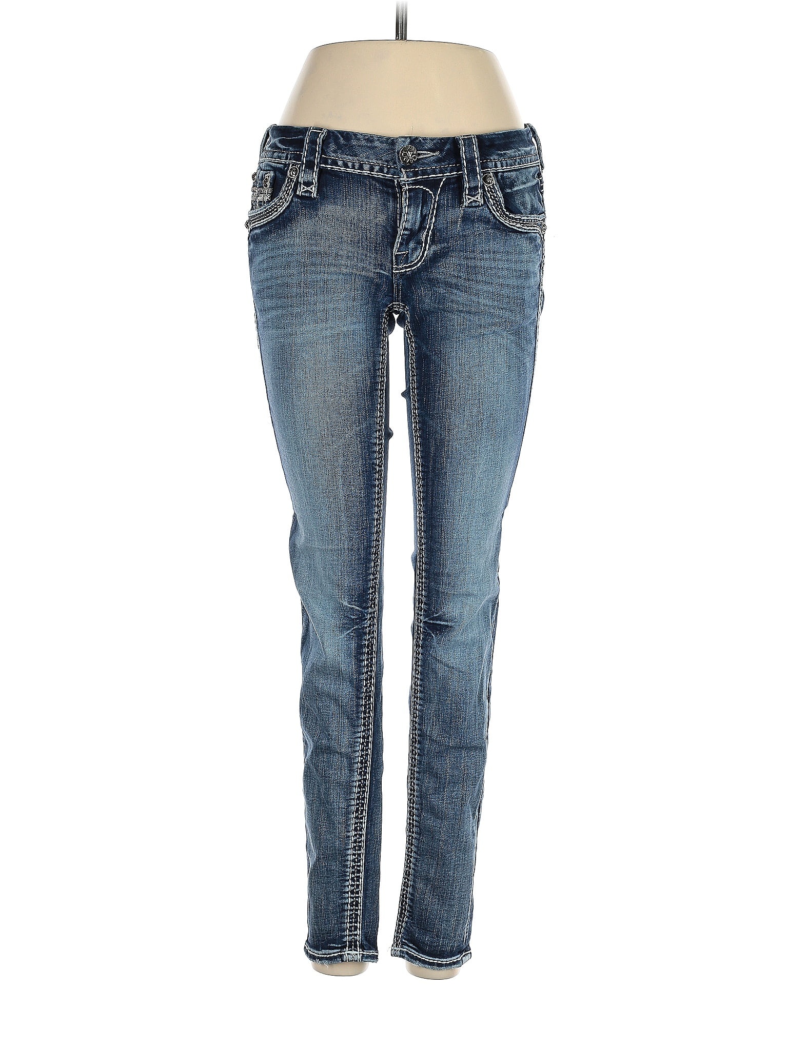 Jean Femme Rock Revival - Taille 26 - Occasion Très Bon état - Couleur Bleu, Coupe Basse