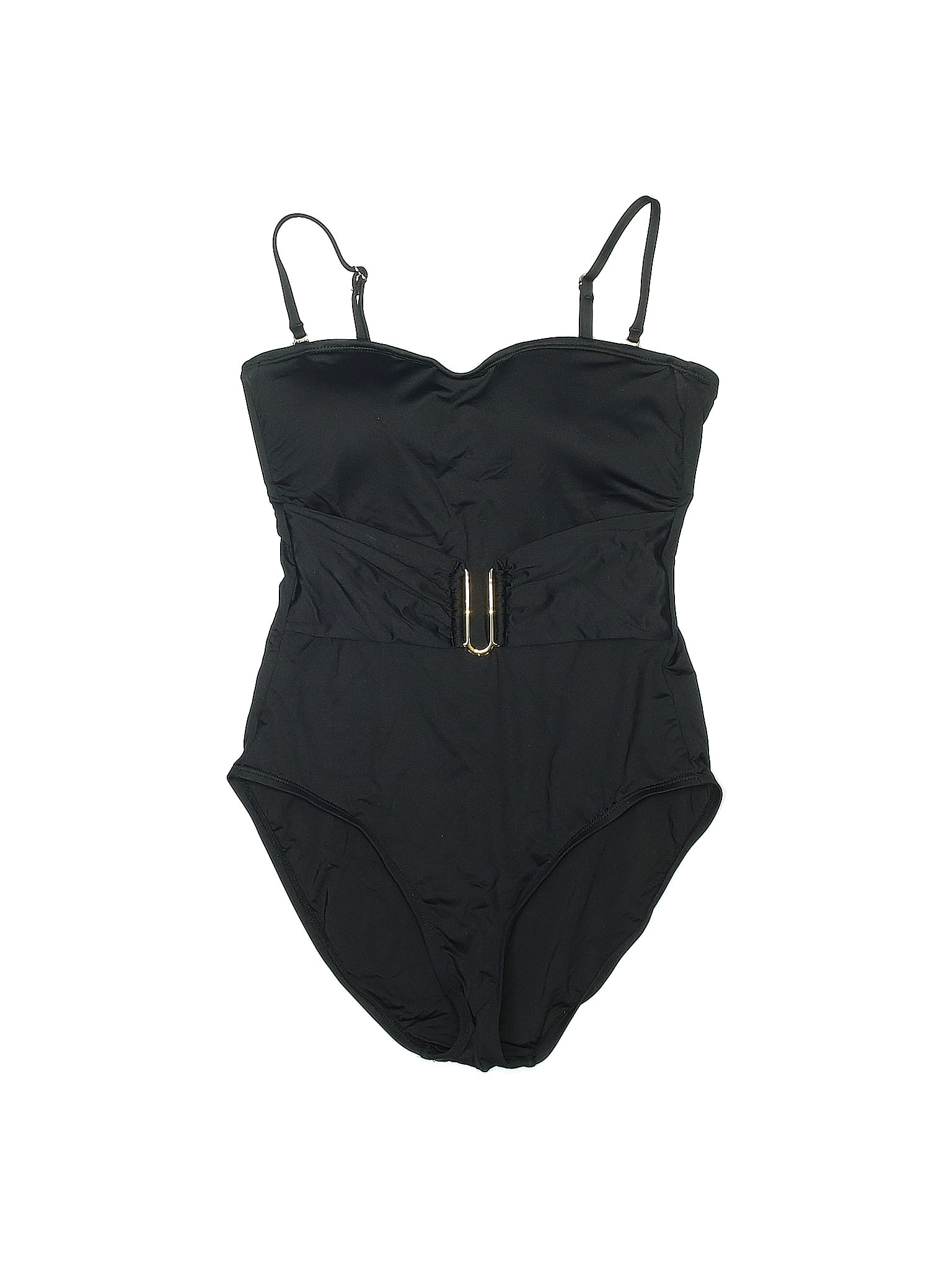 La Blanca Solid Black One Piece Swimsuit Size 4 59 Off Thredup