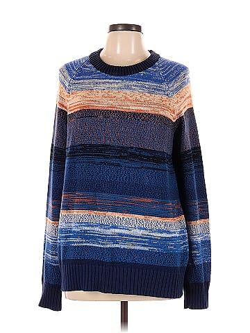 Proenza Schouler 100 Cotton Color Block Stripes Blue Pullover