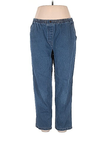 Woman Within 100% Cotton Blue Cargo Pants Size 12 (Tall) - 65% off