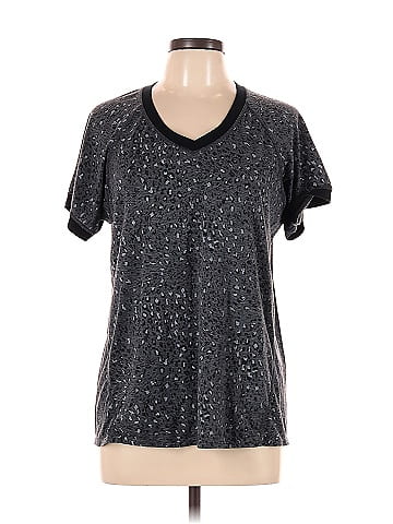 ClimateRight by Cuddl Duds Color Block Polka Dots Silver Active T-Shirt  Size L - 55% off