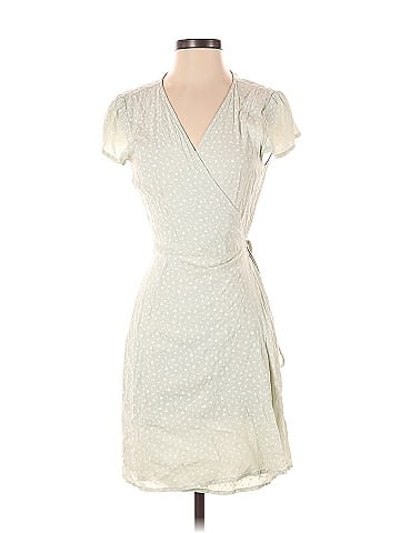Brandy Melville 100% Viscose Polka Dots Ivory Casual Dress Size 160/84A -  55% off