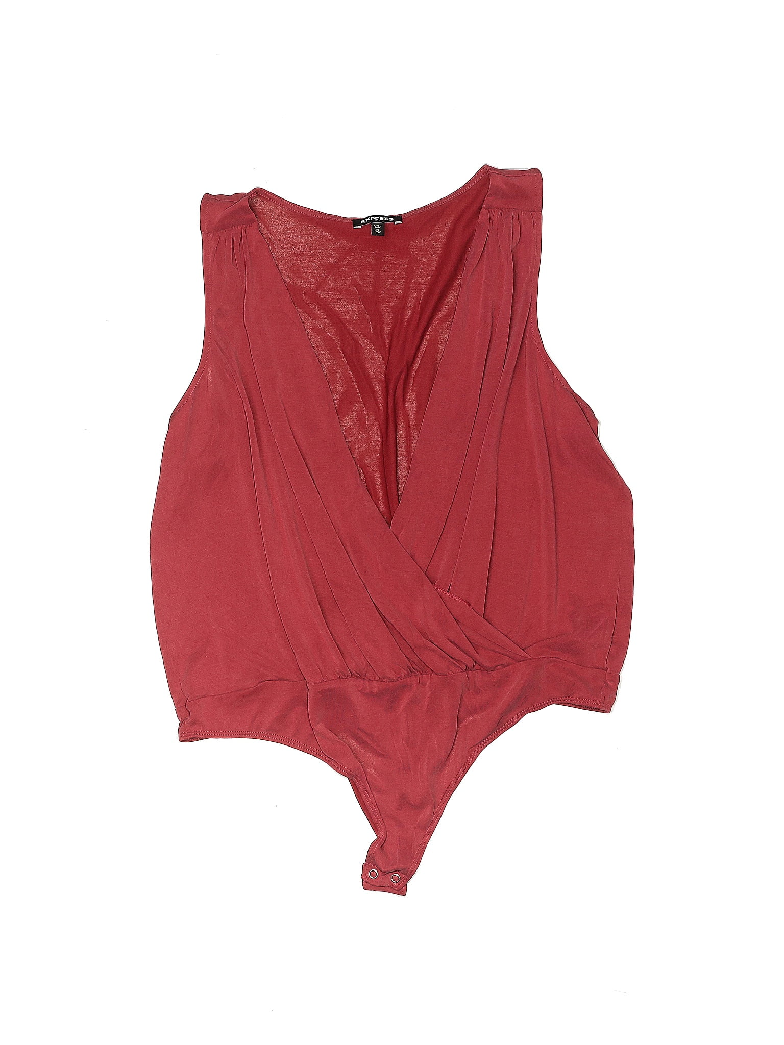 Express Solid Maroon Red Bodysuit Size XL 58 off ThredUp