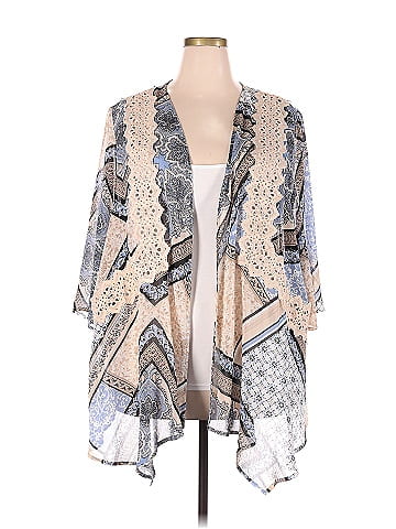 Catherines 100% Polyester Gray Kimono Size 2X (Plus) - 66% off