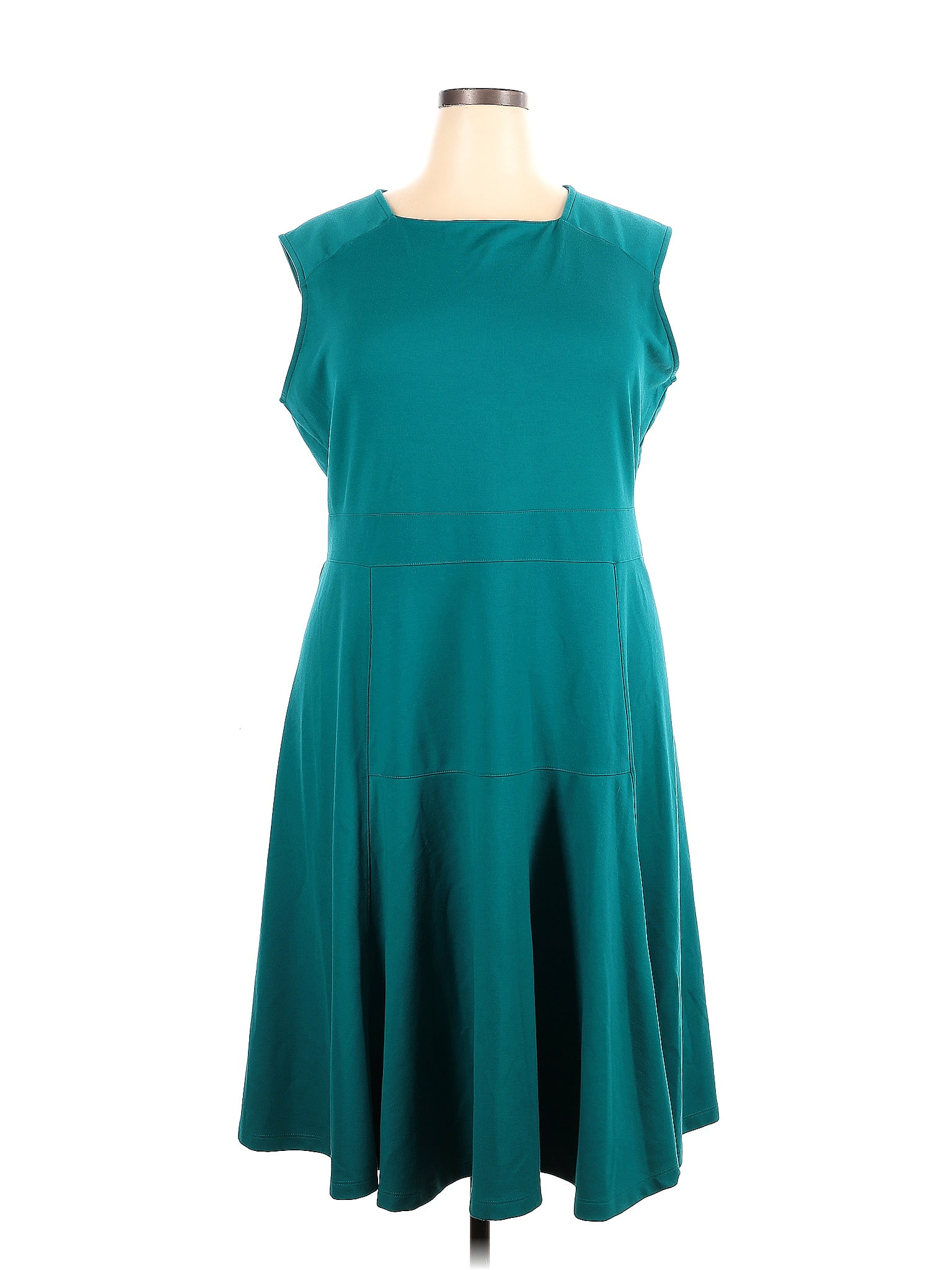 Lands' End Solid Teal Casual Dress Size 2X (Plus) - 64% off | ThredUp