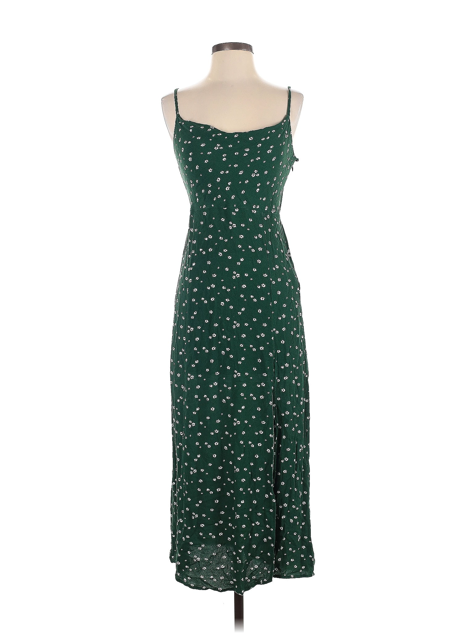 American Eagle Outfitters 100 Viscose Floral Green Cocktail Dress Size