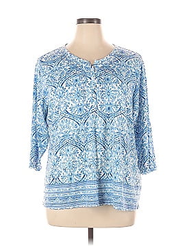 Lot of 2 Womens Rebecca Malone 3/4 Sleeve Printed Top Shirt Size