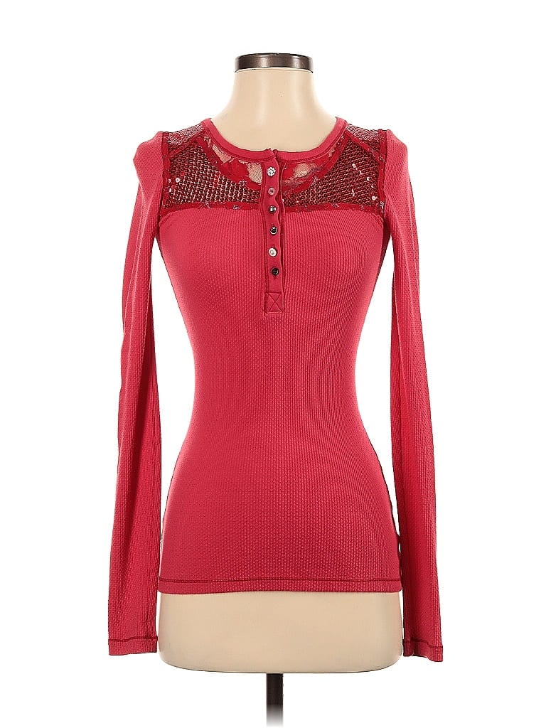 Free People Solid Red Burgundy Long Sleeve Top Size Xs 71 Off Thredup