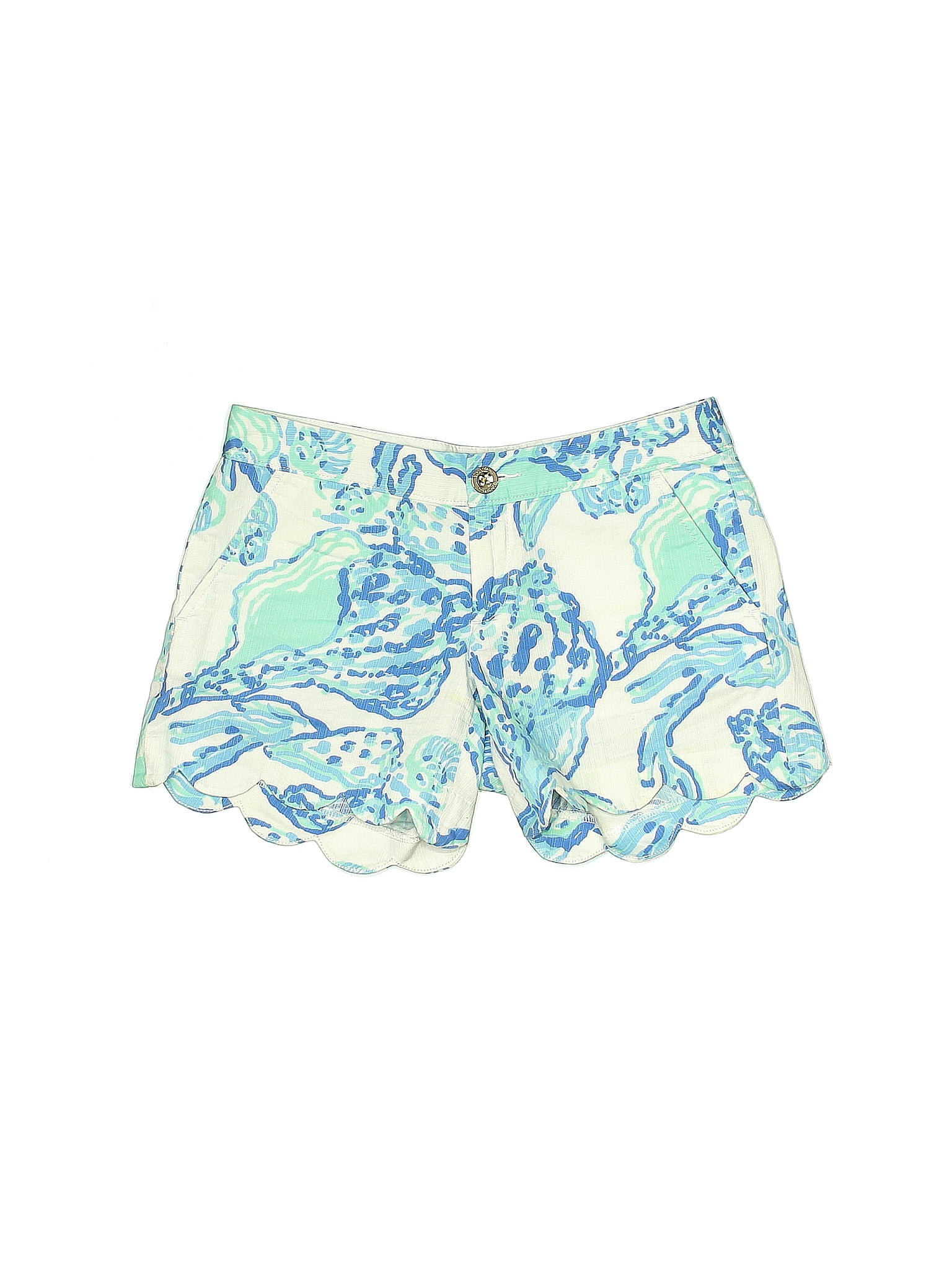 Lilly Pulitzer 100 Cotton Multi Color Blue Shorts Size 00 64 Off