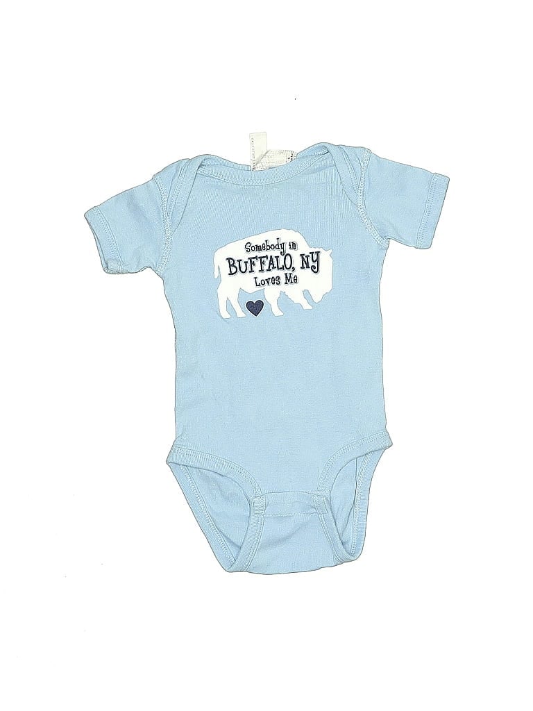 Rabbit Skins 100% Cotton Blue Short Sleeve Onesie 3-6 MO / 6 MO - photo 1