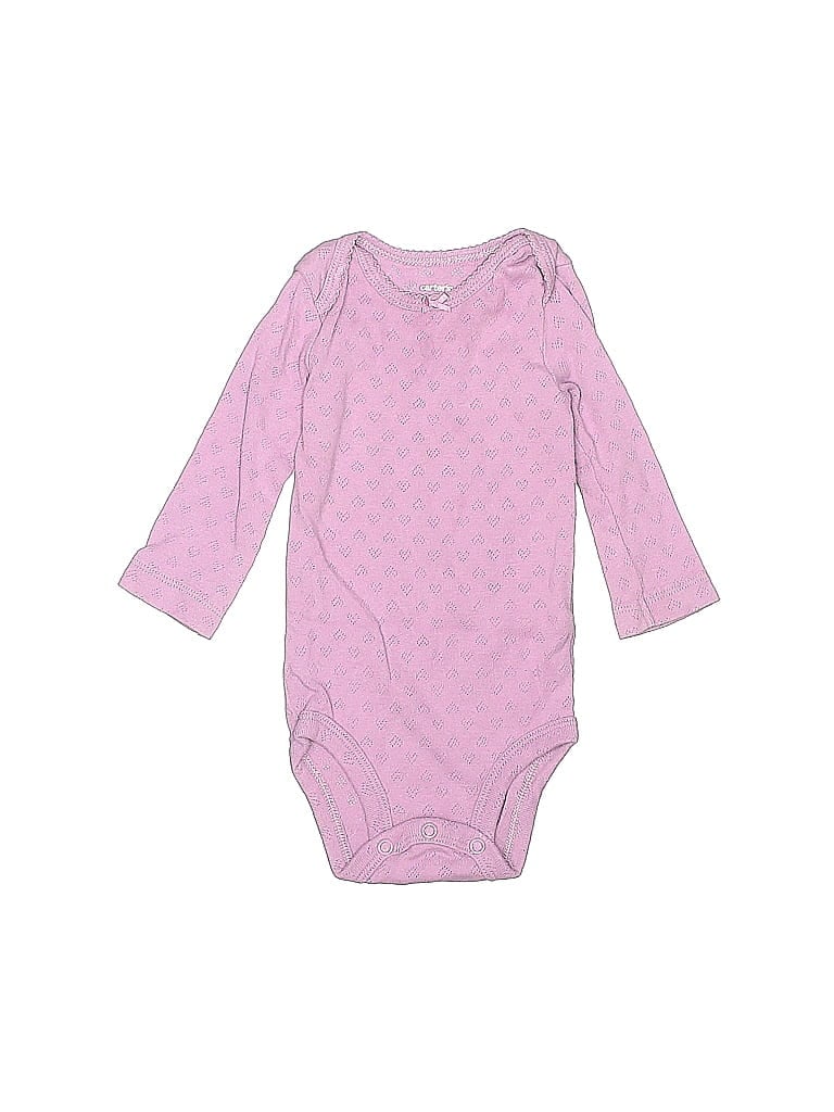 Pre-owned Carter's Babies' Long Sleeve Onesie In Pink