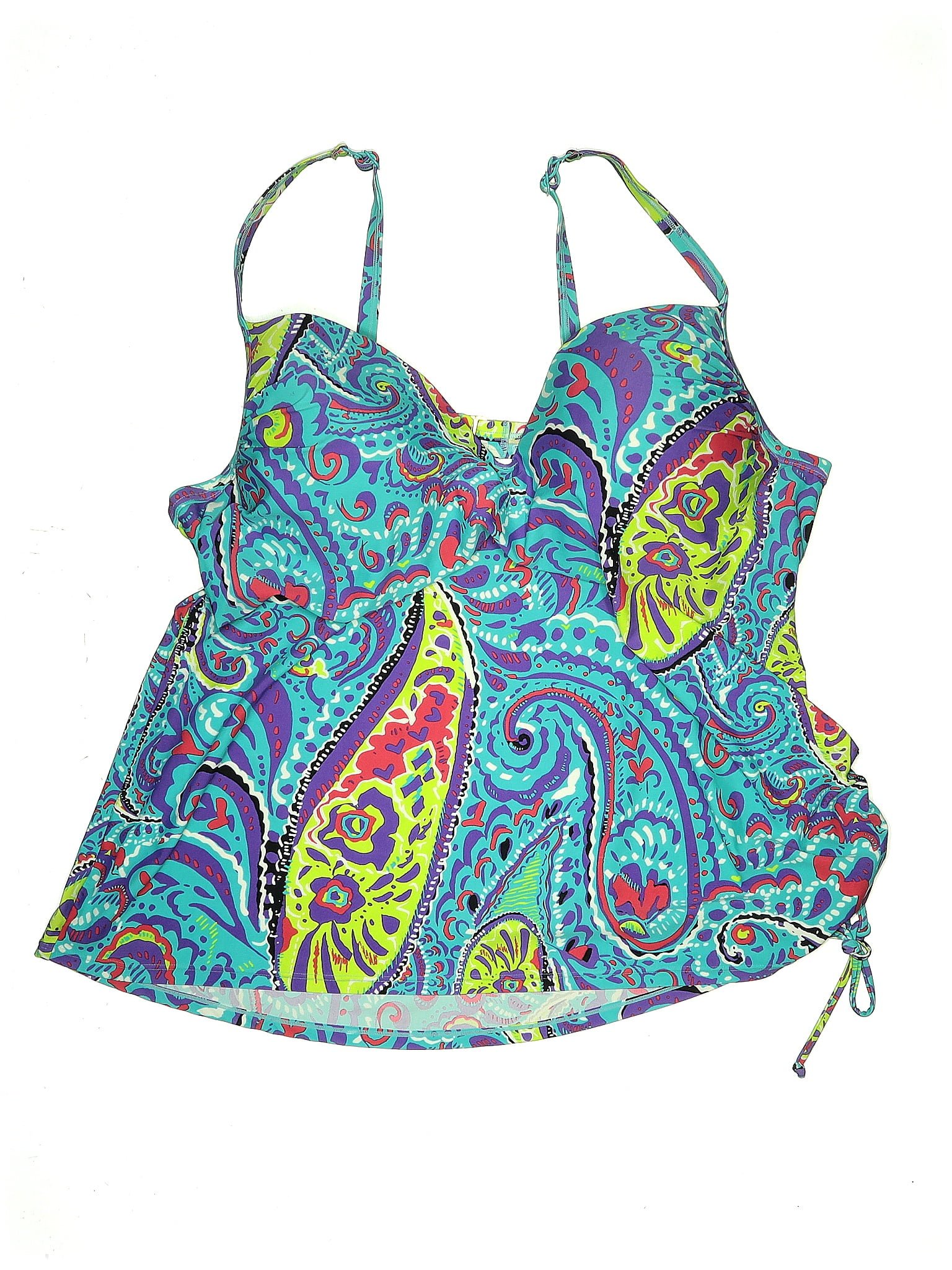 Lane Bryant Paisley Multi Color Blue Swimsuit Top Size 1X Plus (44DD)  (Plus) - 57% off