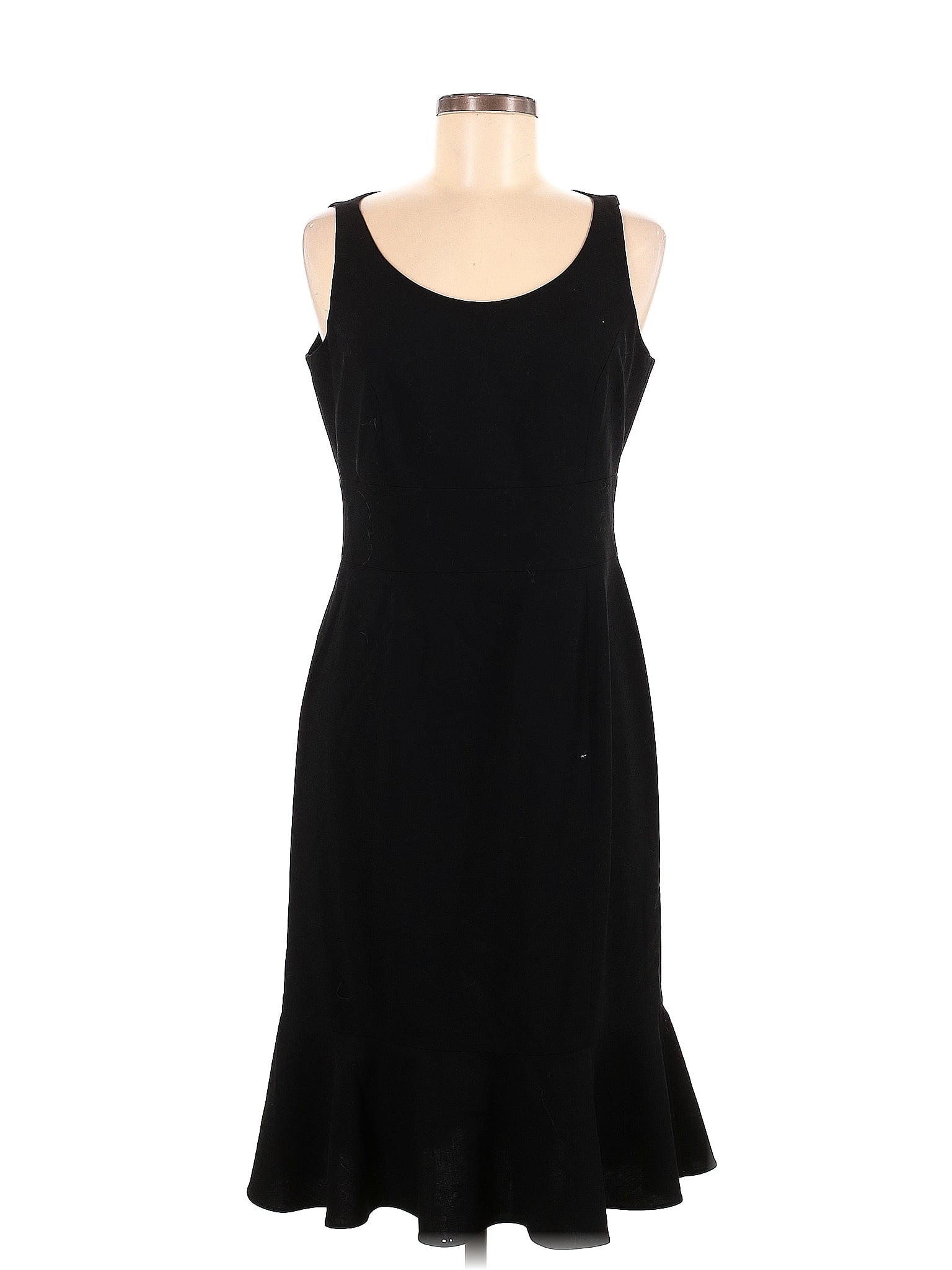 Giorgio Armani 100 Wool Solid Black Casual Dress Size 42 It 85