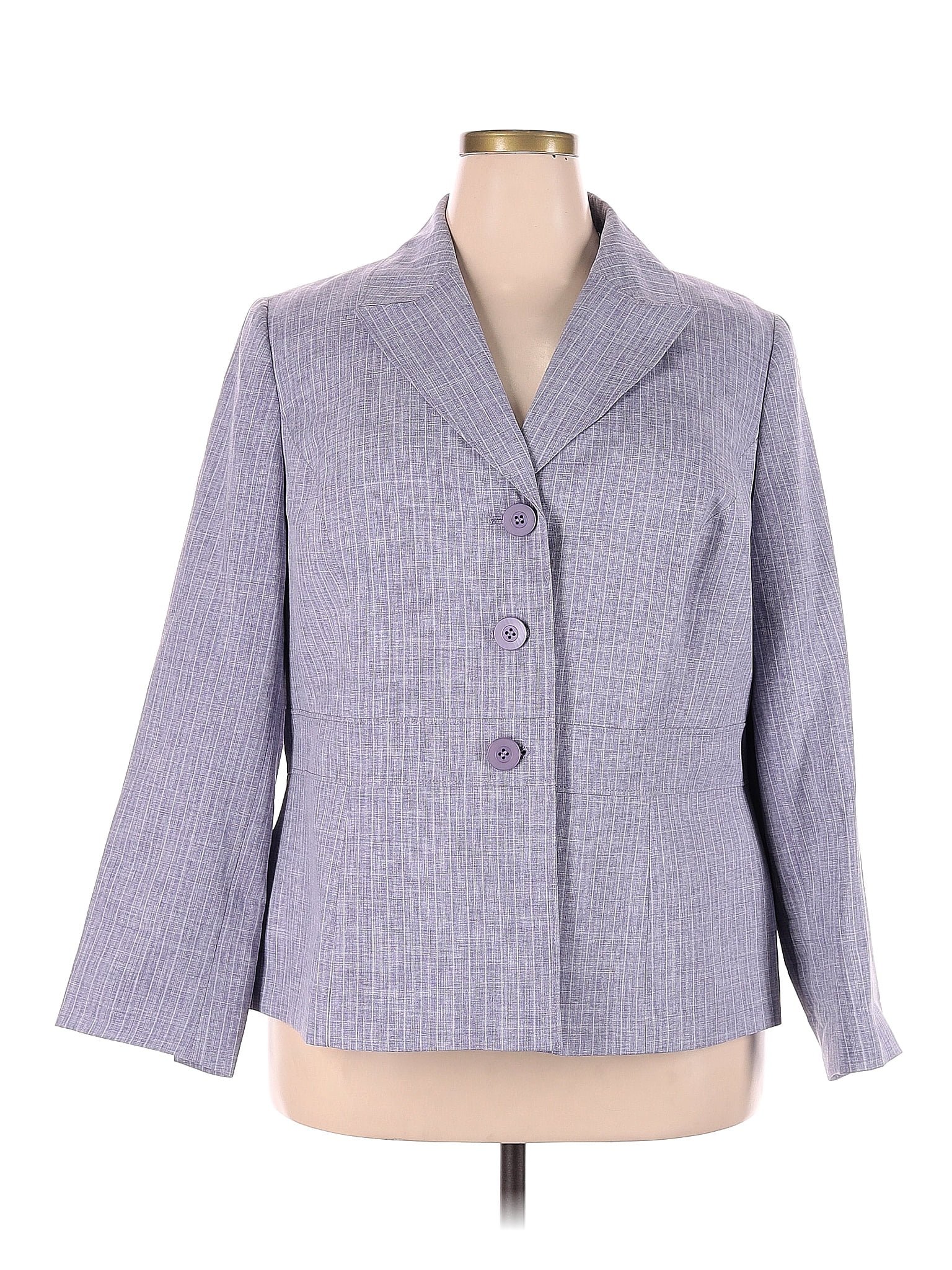 Kasper Womens Plus Solid Work Wear Blazer Gray 18W at  Women's  Clothing store