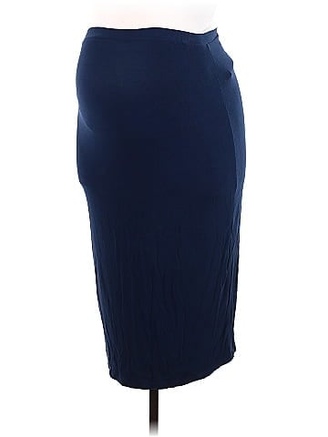 Kindred Bravely Solid Navy Blue Casual Skirt Size XL (Maternity) - 54% off