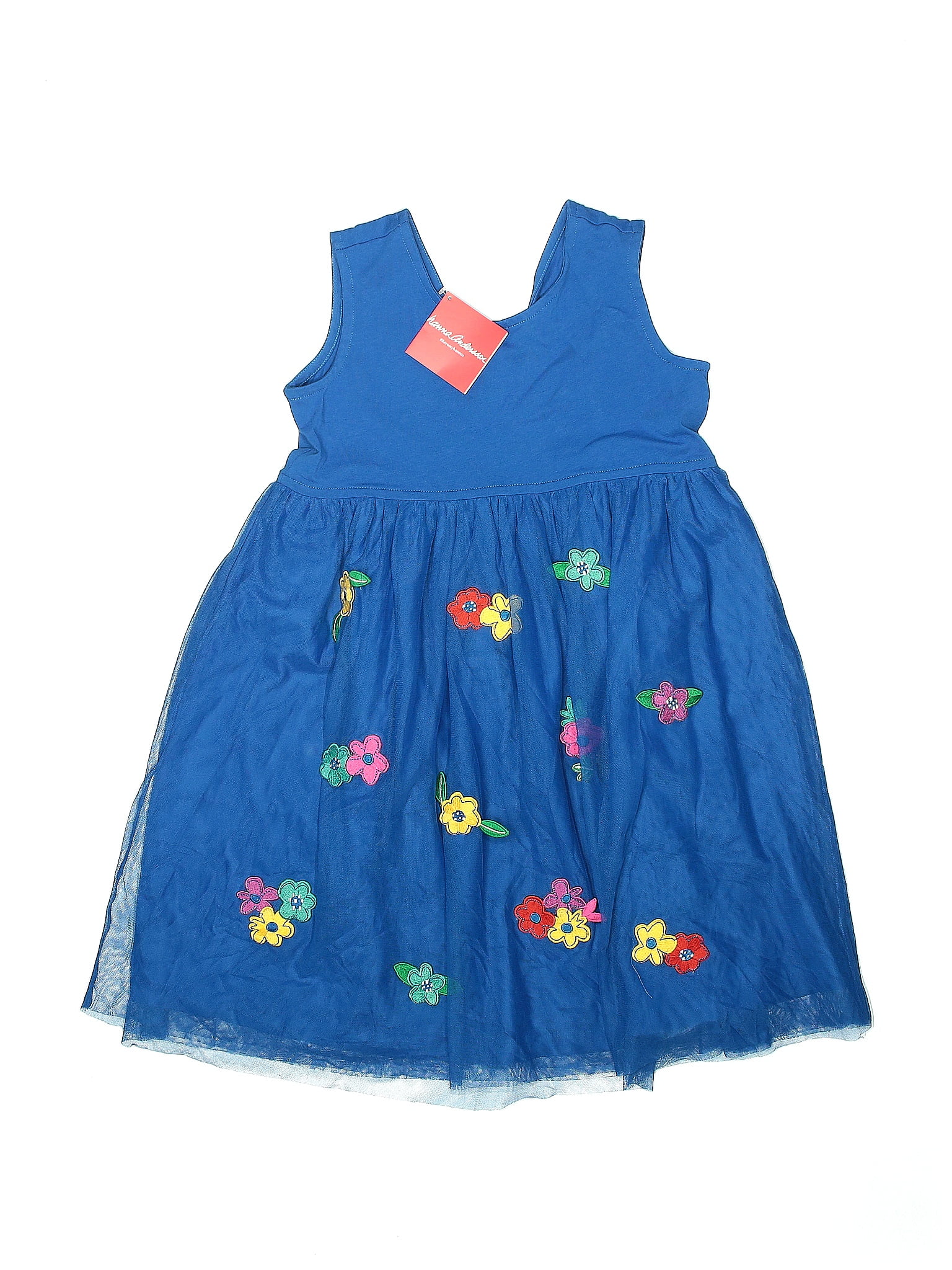 Hanna Andersson 100% Cotton Floral Blue Special Occasion Dress Size 10 ...