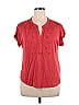 Cable & Gauge Red Short Sleeve Blouse Size XL - photo 1