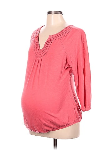 Old Navy - Maternity Pink Short Sleeve Top Size L (Maternity) - 48