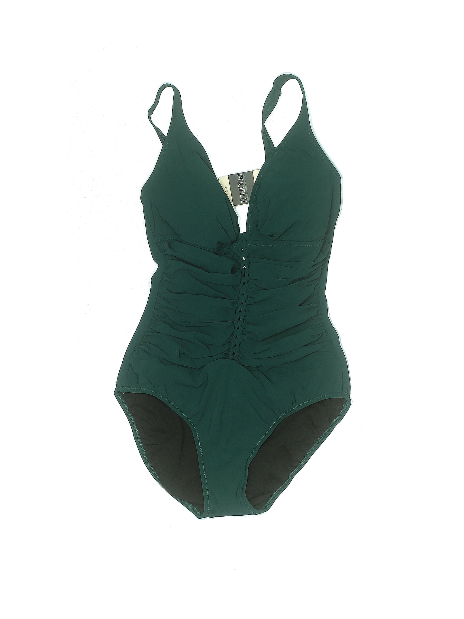 Profile Solid Green One Piece Swimsuit Size 6 52 Off Thredup