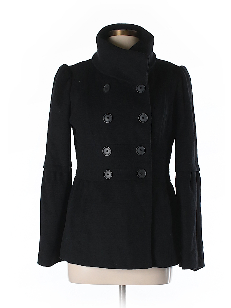 Ann Taylor LOFT Solid Black Wool Coat Size 10 - 79% off | thredUP