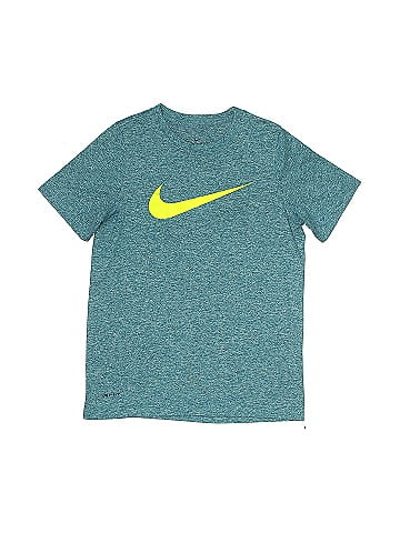 Nike 100% Polyester Teal Active T-Shirt Size M (Kids) - 56% off