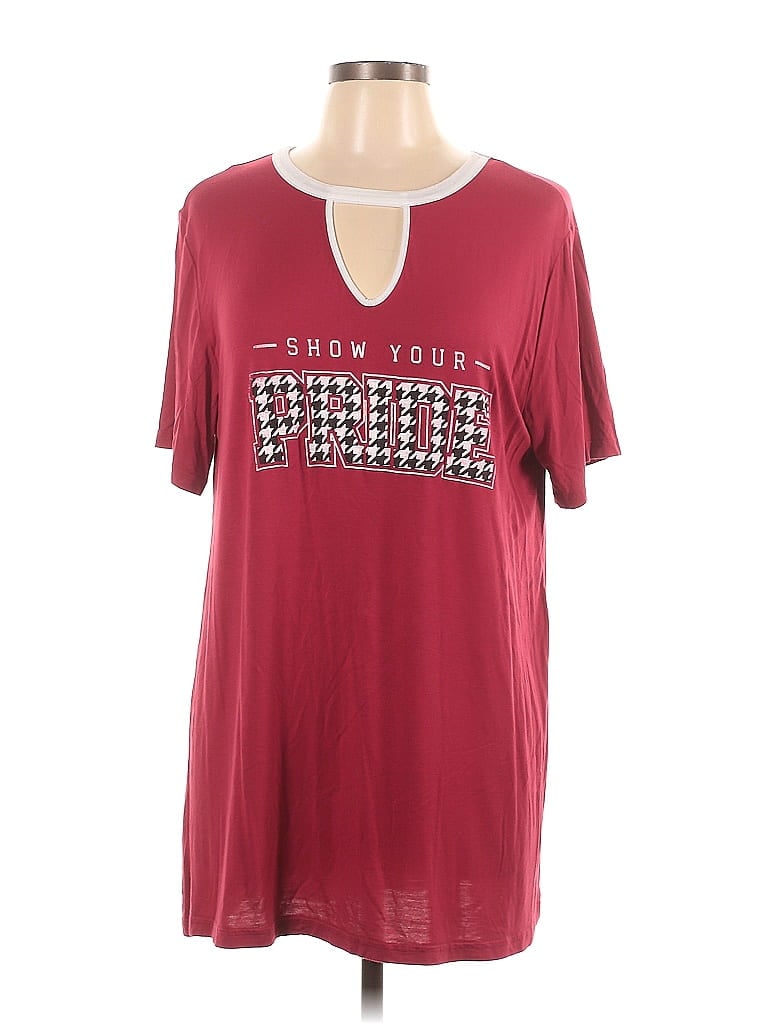 Pre-owned Assorted Brands Short Sleeve T-shirt In Burgundy