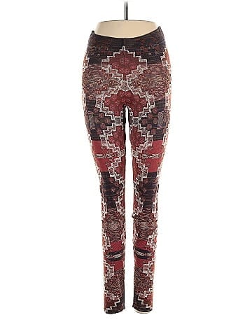 Free People Multi Color Burgundy Leggings Size XS - 65% off