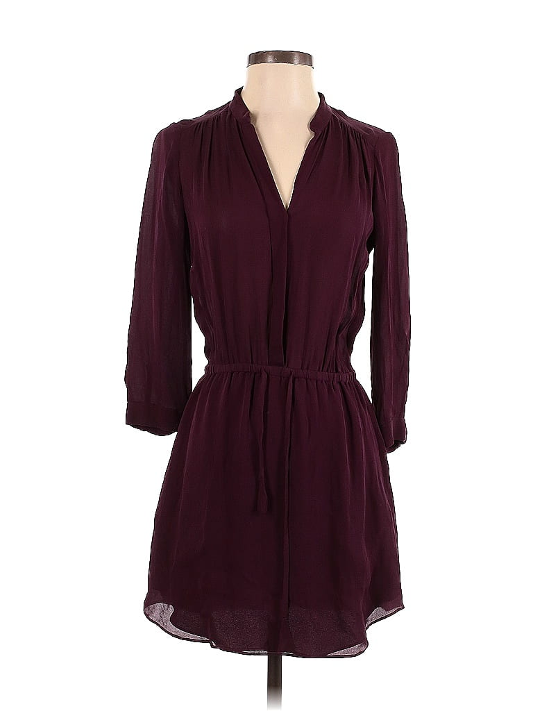Babaton 100% Silk Solid Burgundy Casual Dress Size XS - photo 1