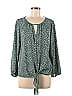 West Kei 100% Polyester Green Long Sleeve Blouse Size M - photo 1