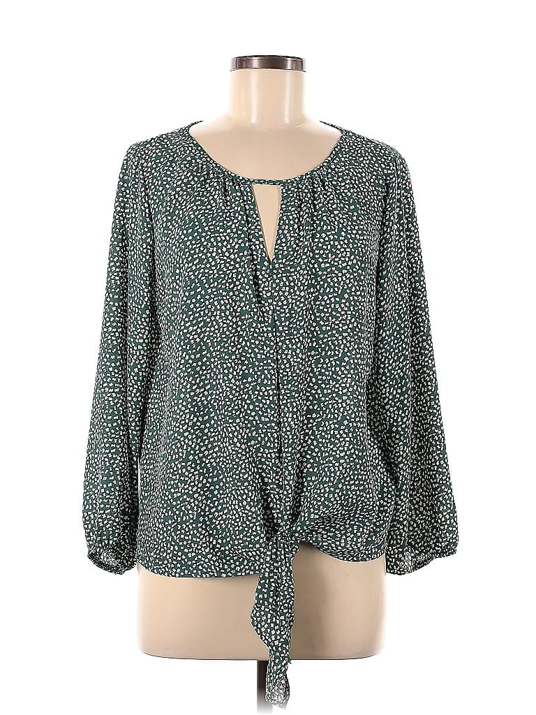 West Kei 100% Polyester Green Long Sleeve Blouse Size M - photo 1