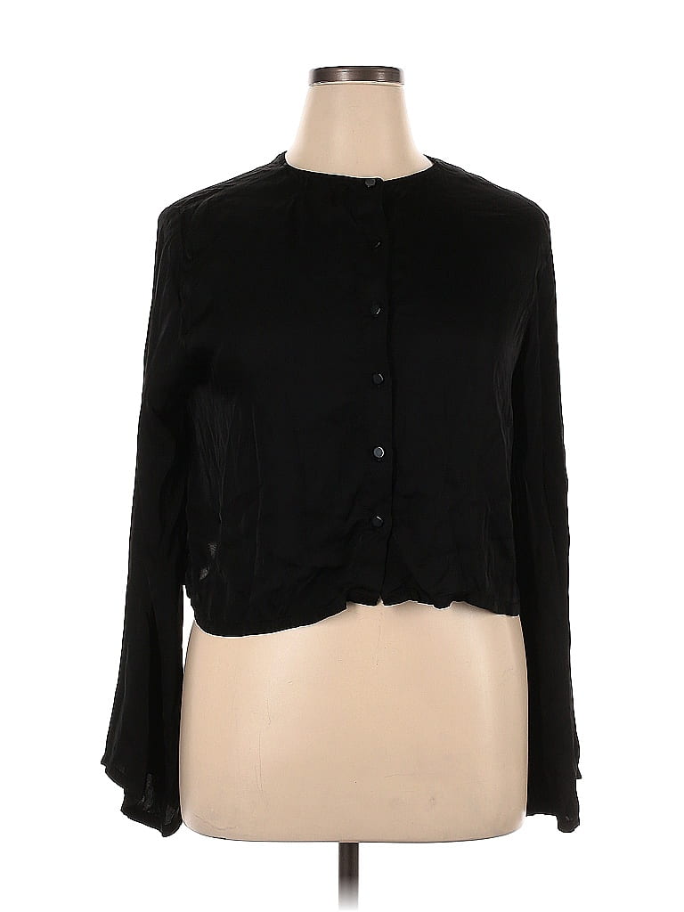 Velvet by Graham & Spencer 100% Viscose Black Long Sleeve Top Size XL - photo 1