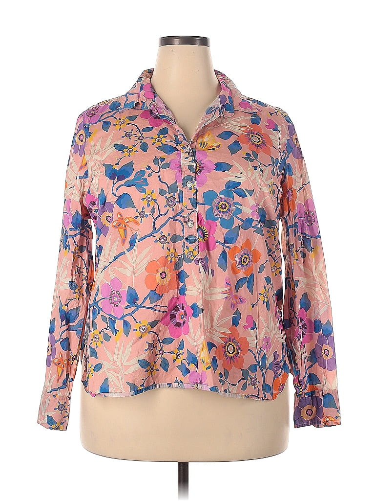 J.Crew 100% Cotton Floral Pink Long Sleeve Button-Down Shirt Size 20 ...