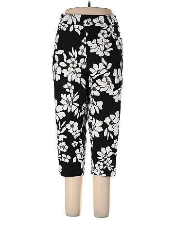 Terra & Sky Floral Black Casual Pants Size 3X (Plus) - 40% off