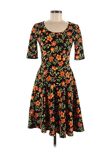 Lularoe Floral Multi Color Brown Casual Dress Size XL - 49% off