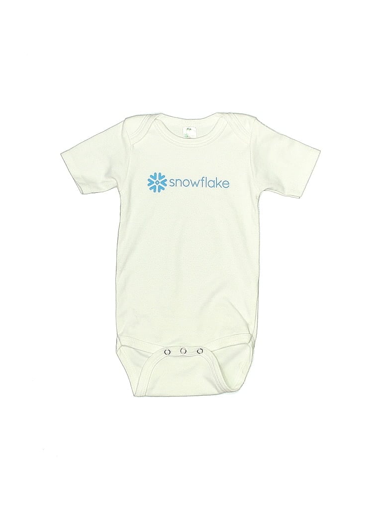 Laughing Giraffe Solid Graphic Ivory Short Sleeve Onesie Size 6-12 mo - photo 1
