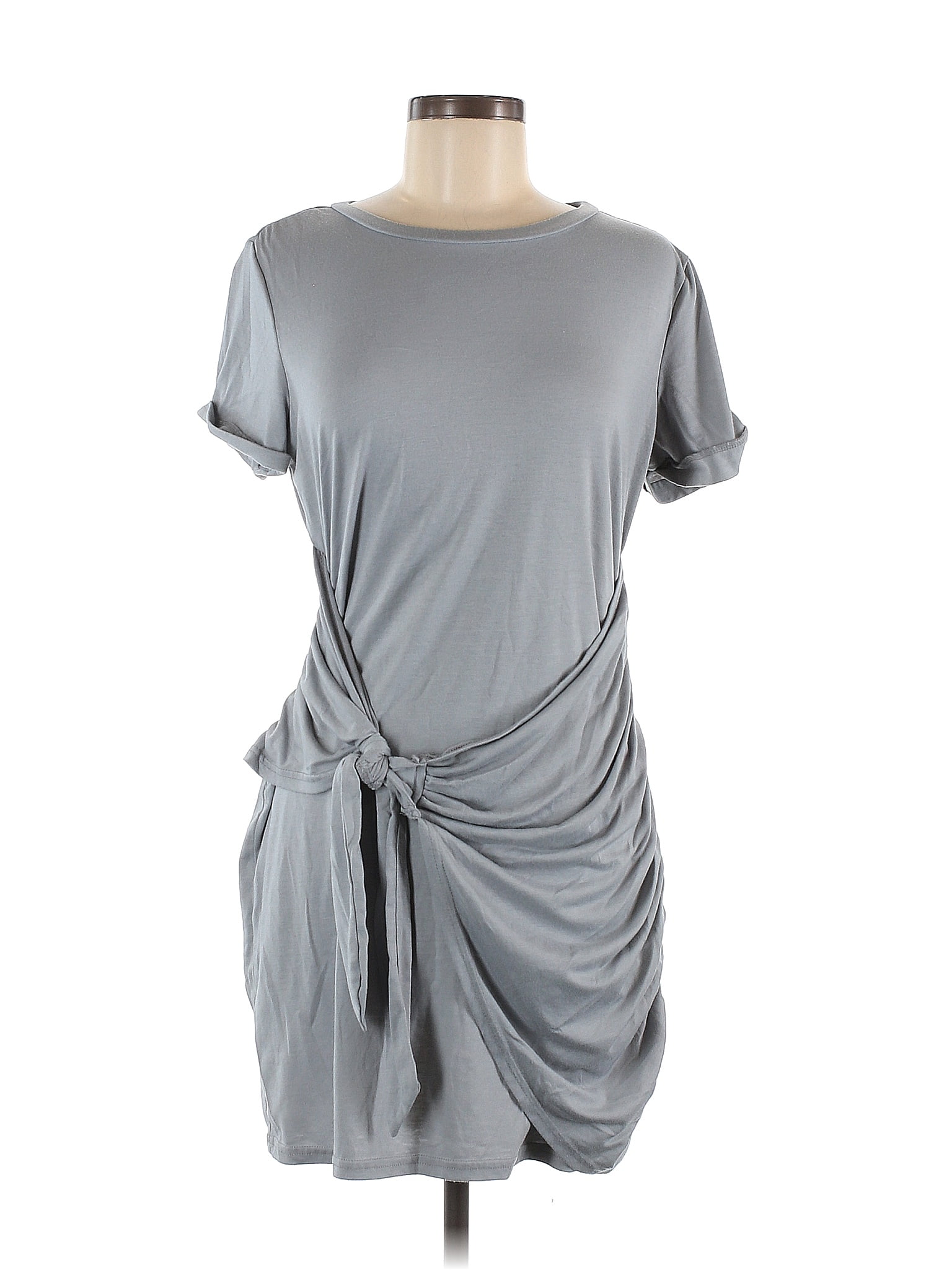 Shein Solid Gray Casual Dress Size M 50 Off Thredup