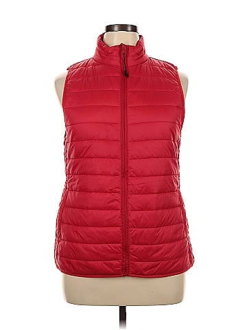 Zelos 100% Nylon Solid Red Vest Size 1X (Plus) - 61% off