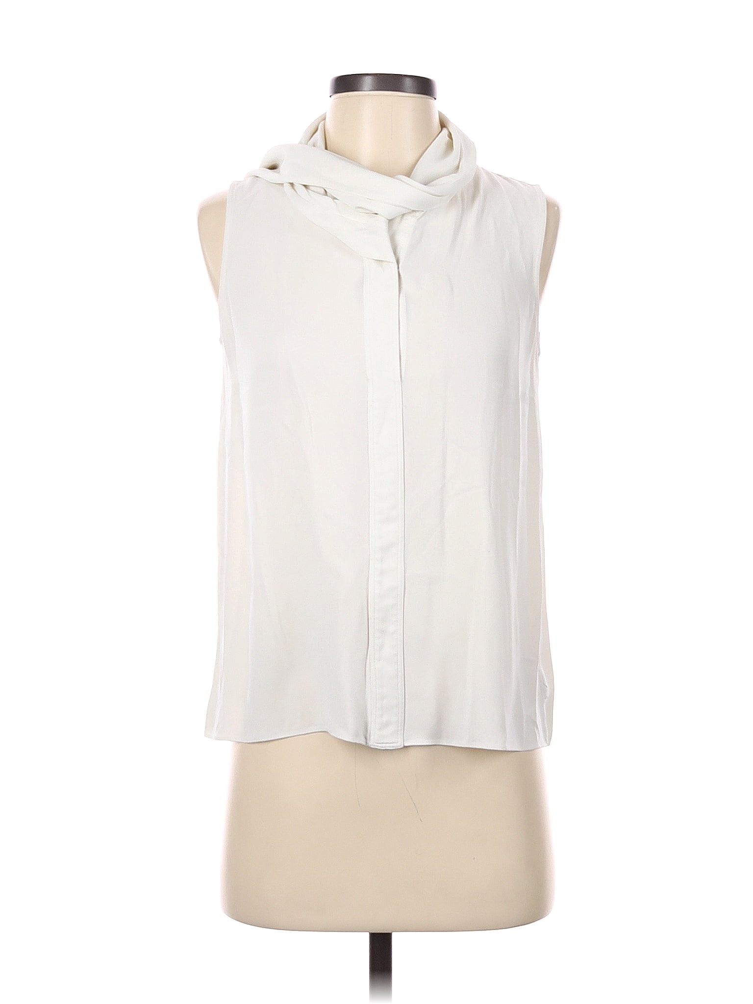 Theory Solid Ivory Sleeveless Blouse Size S - 82% off