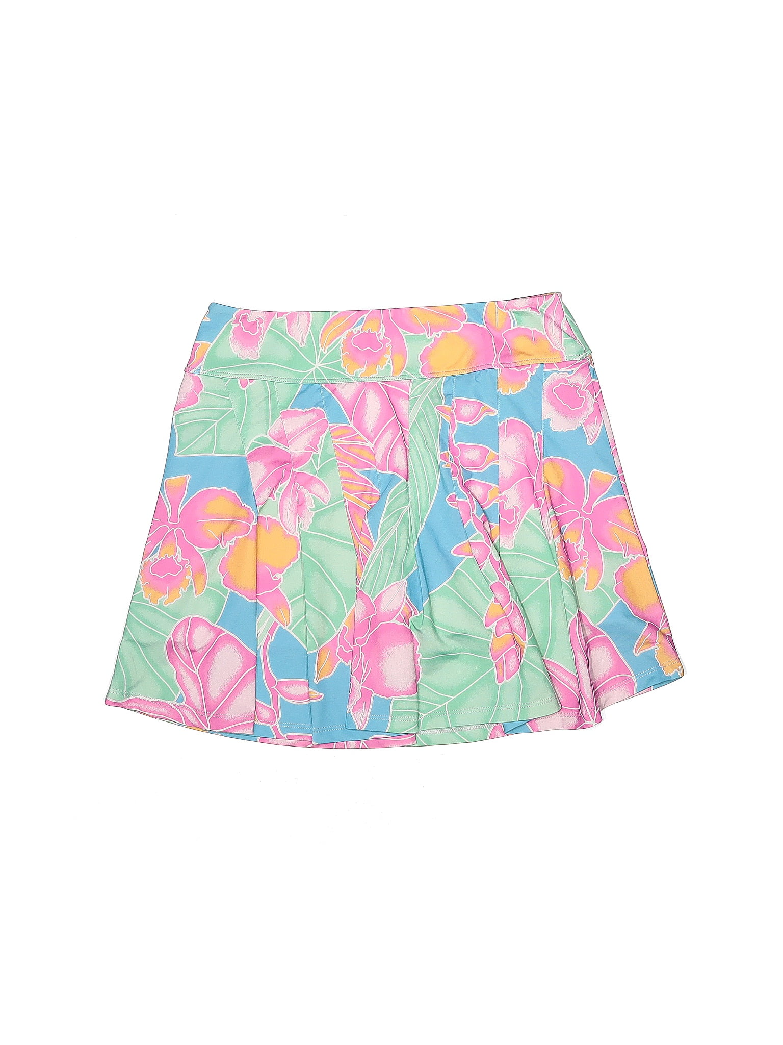 WATERCOLORS by Kenny Flowers Floral Multi Color Pink Skort Size M 73