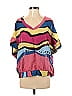 Piko Color Block Pink Short Sleeve Blouse Size S - photo 1