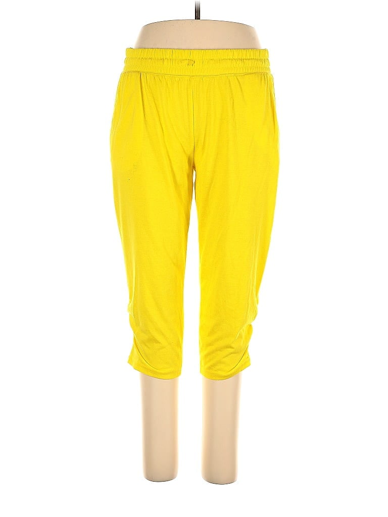 Jennifer Lauren 100% Polyester Solid Yellow Casual Pants Size XL - photo 1