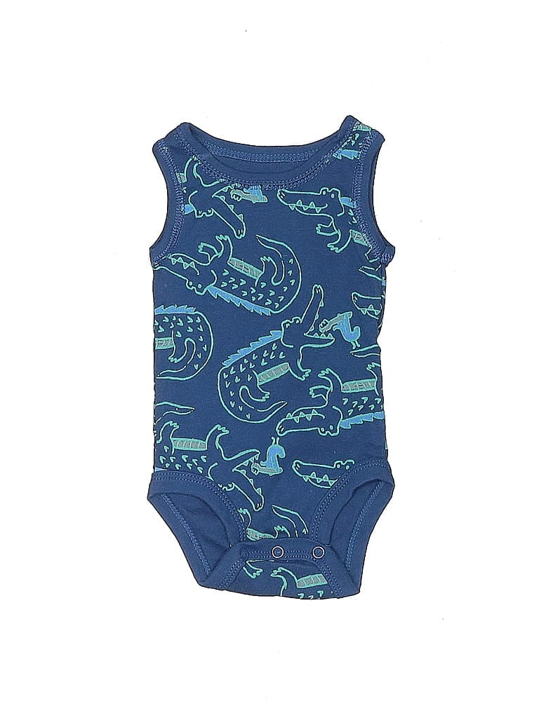 Pre-owned Carter's Babies' Short Sleeve Onesie In Blue