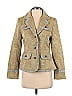 True Meaning Jacquard Damask Tweed Brocade Gold Blazer Size 4 - photo 1