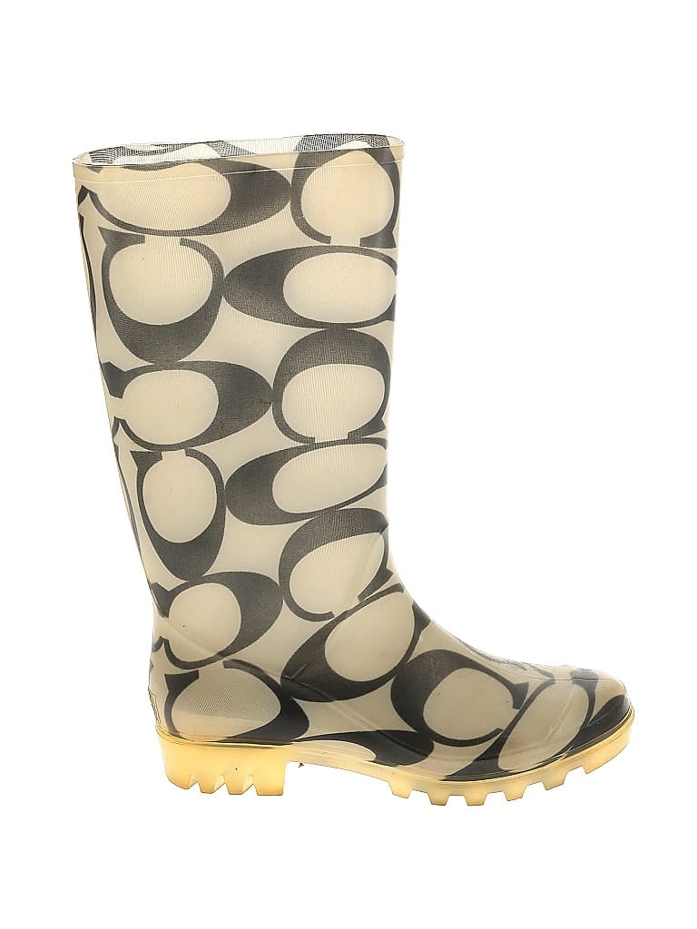 Coach Color Block Polka Dots Multi Color Gray Rain Boots Size 7 - 75% off