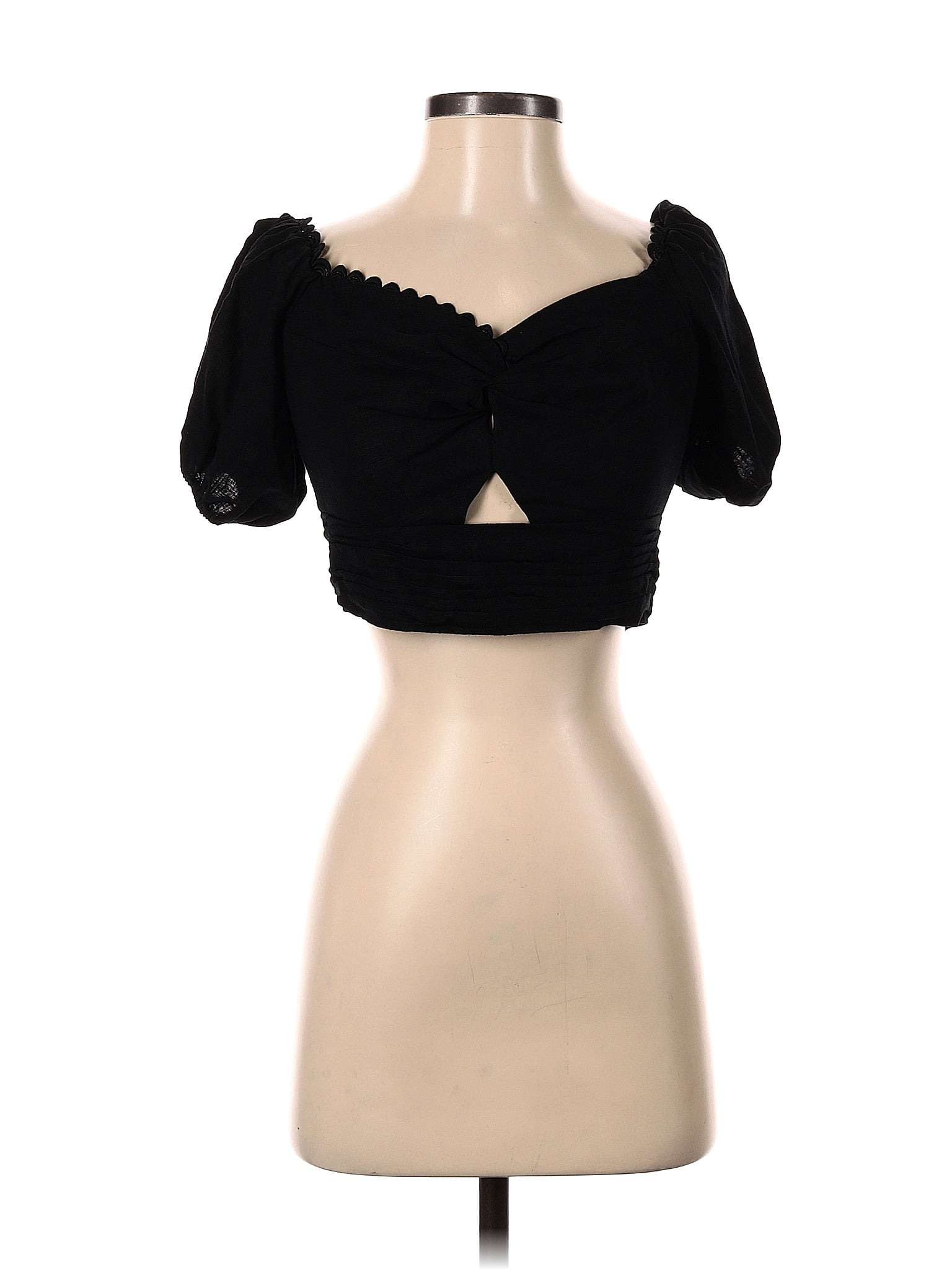 3020018 Black Short Sleeve Blouse
