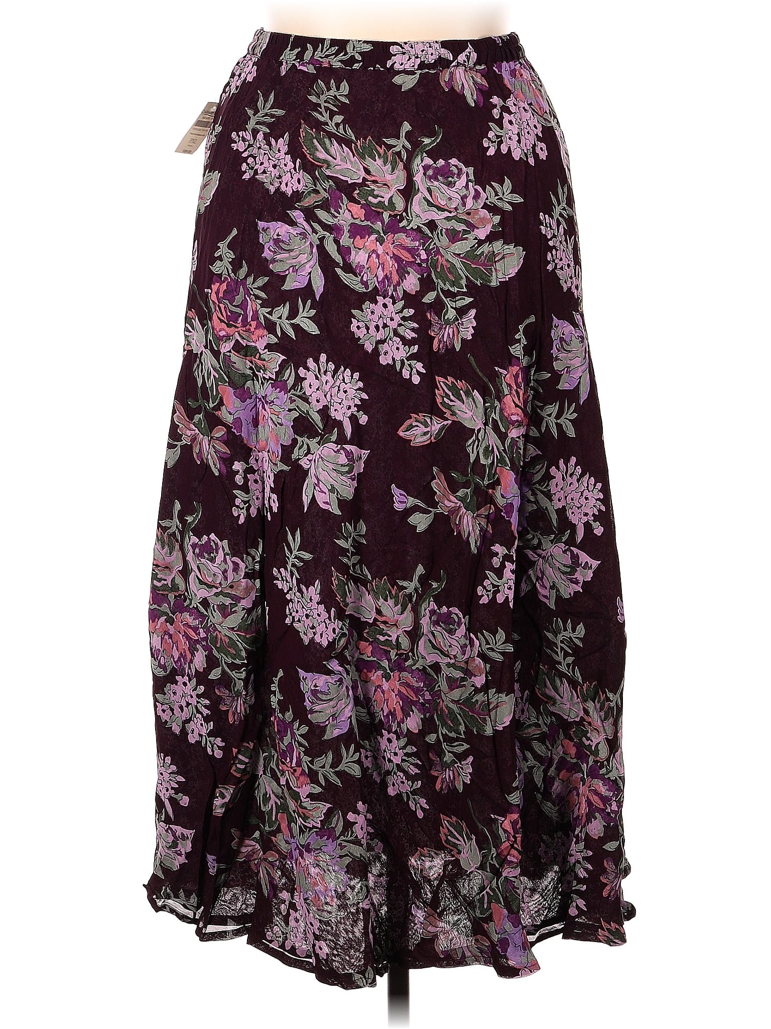 Coldwater Creek 100% Rayon Floral Purple Casual Skirt Size XL (Petite) -  79% off