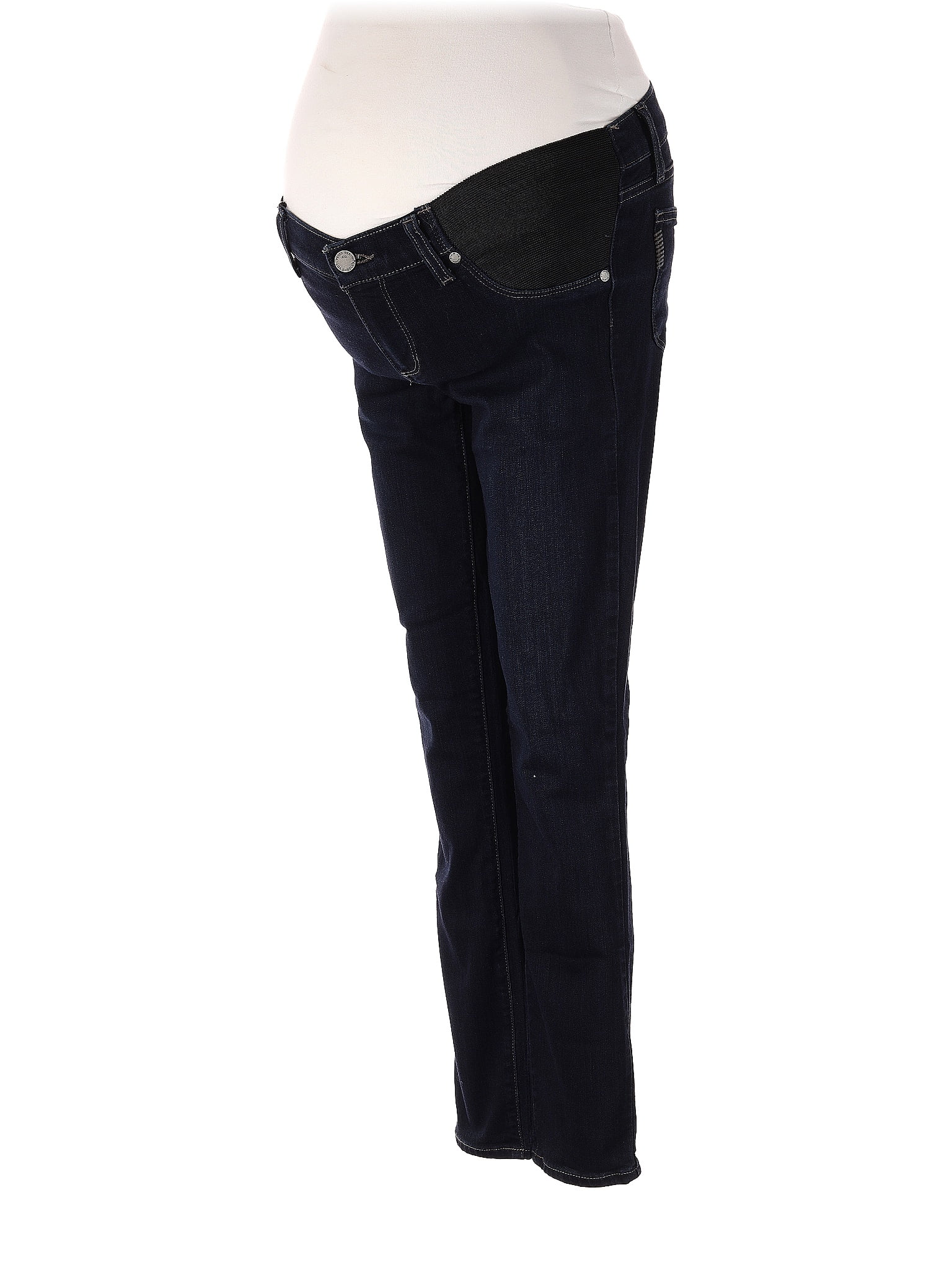 Forest Green Paige Premium Denim Maternity Straight Cut Pants (Gently Used  - Size 25) - Motherhood Closet - Maternity Consignment