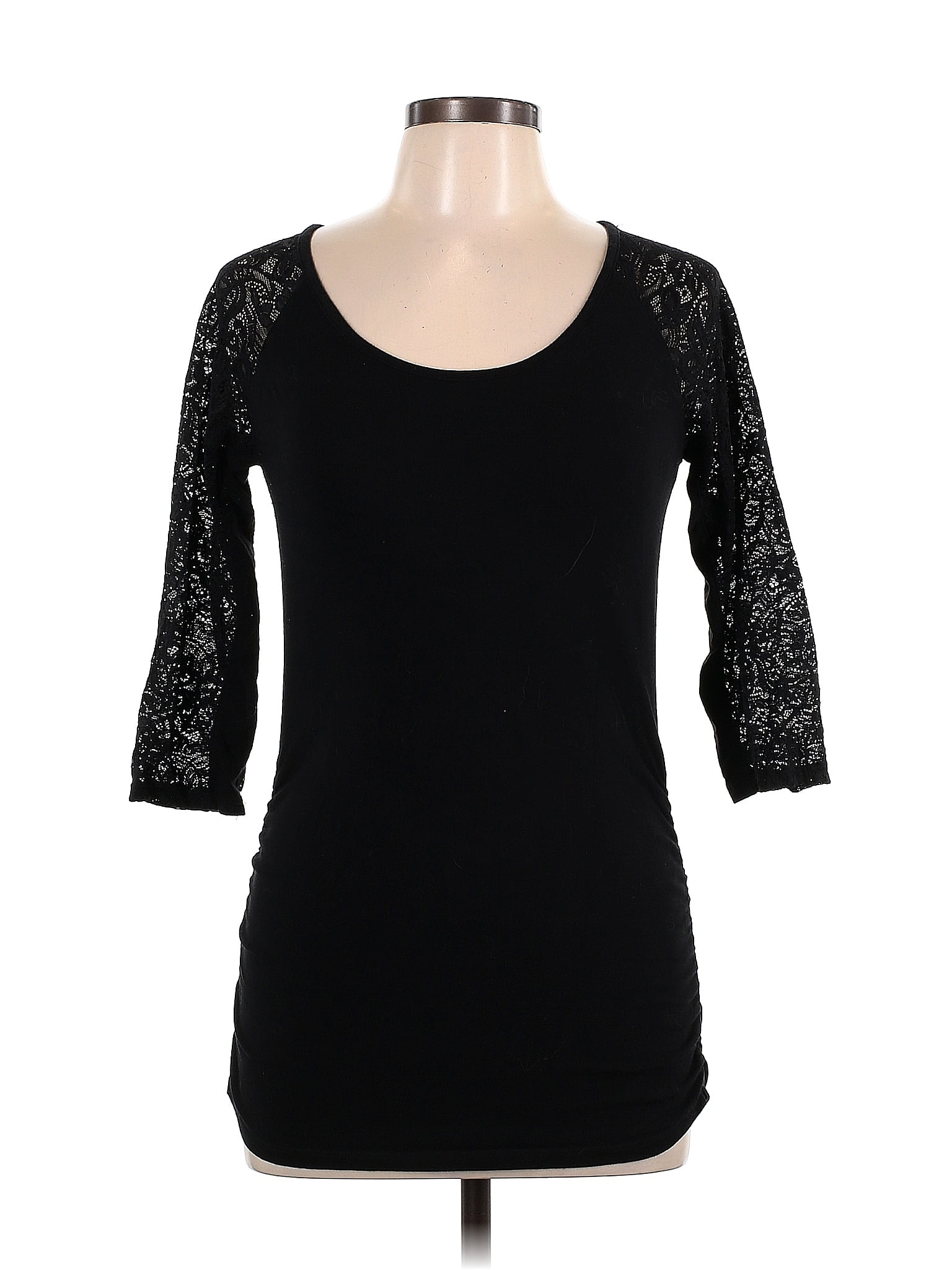 Ambiance Solid Black Long Sleeve Top Size L - 58% off | ThredUp
